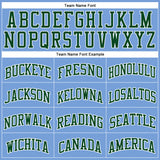 Custom Light Blue White Pinstripe Green Authentic Basketball Jersey