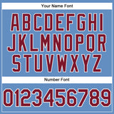 Custom Light Blue Crimson-White Performance T-Shirt