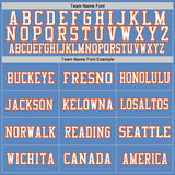Custom Light Blue White-Orange Mesh Authentic Football Jersey
