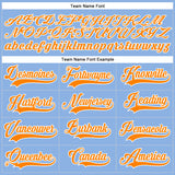 Custom Light Blue Bay Orange-White Hockey Lace Neck Jersey