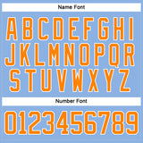 Custom Light Blue Bay Orange-White Hockey Lace Neck Jersey