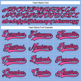 Custom Light Blue Pink-Black Hockey Lace Neck Jersey