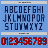 Custom Light Blue Red-Navy Authentic Throwback Baseball Jersey