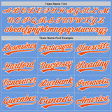 Custom Light Blue Orange-White Authentic Throwback Baseball Jersey