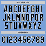 Custom Light Blue Black-White Authentic Throwback Basketball Jersey