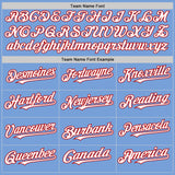Custom Light Blue Red-Black Authentic Baseball Jersey