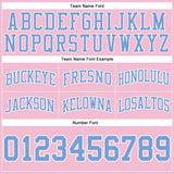 Custom Light Pink Light Blue-White Authentic Throwback Basketball Shorts