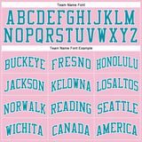 Custom Light Pink Teal-White Authentic Throwback Basketball Jersey