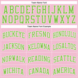Custom Light Pink Neon Green-White Authentic Throwback Basketball Jersey