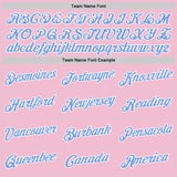 Custom Light Pink Light Blue-White Authentic Throwback Basketball Jersey