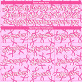 Custom Pink White Breast Cancer 3D Pattern Long Sleeve Performance T-Shirt