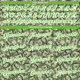 Custom Green White-Neon Green Dollar 3D Pattern Long Sleeve Performance T-Shirt