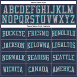 Custom Navy Gray-Aqua Long Sleeve Performance Salute To Service T-Shirt