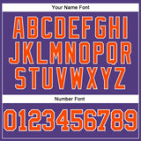 Custom Purple Orange-White Long Sleeve Performance T-Shirt