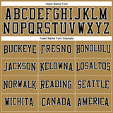 Custom Old Gold Black-White Long Sleeve Performance T-Shirt