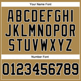 Custom Old Gold Black-White Long Sleeve Performance T-Shirt