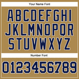 Custom Old Gold Navy-White Long Sleeve Performance T-Shirt