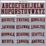 Custom Gray Navy-Orange Long Sleeve Performance T-Shirt
