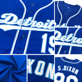 Custom Royal White-Light Blue Baseball Jersey