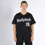 Custom Black White-Gray Baseball Jersey