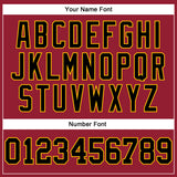 Custom Maroon White Pinstripe Black-Gold Authentic Basketball Jersey