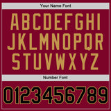 Custom Maroon Black-Old Gold Authentic Throwback Baseball Jersey