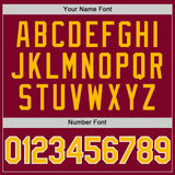 Custom Maroon Gold-White Authentic Throwback Baseball Jersey