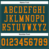 Custom Midnight Green Bay Orange Mesh Authentic Football Jersey