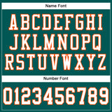 Custom Midnight Green White-Orange Mesh Authentic Football Jersey