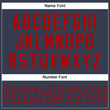 Custom Navy Navy-Red Mesh Authentic Football Jersey