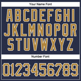 Custom Navy Old Gold-White Authentic Sleeveless Baseball Jersey