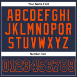 Custom Navy Navy-Orange Authentic Sleeveless Baseball Jersey