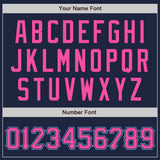 Custom Navy Pink-Light Blue Authentic Baseball Jersey