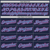Custom Navy Pink-Light Blue Authentic Baseball Jersey