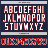 Custom Navy Red Pinstripe Red-White Authentic Baseball Jersey