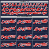 Custom Navy Red Pinstripe Red-White Authentic Baseball Jersey