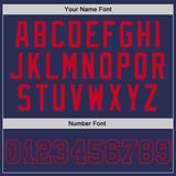 Custom Navy Navy-Red Authentic Throwback Basketball Jersey