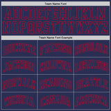 Custom Navy Navy-Red Authentic Throwback Basketball Jersey