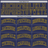 Custom Navy Navy-Gold Authentic Throwback Basketball Jersey