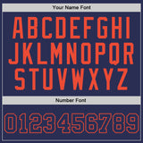 Custom Navy Navy-Orange Authentic Throwback Basketball Jersey