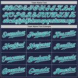 Custom Navy Teal-White Authentic Baseball Jersey