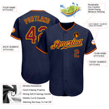 Custom Navy Crimson-Gold Authentic Baseball Jersey