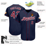Custom Navy Crimson-White Authentic Baseball Jersey