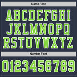 Custom Navy Neon Green-White Mesh Authentic Football Jersey