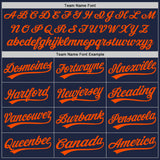Custom Navy Orange-Navy Authentic Baseball Jersey