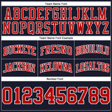 Custom Navy Red-White Authentic Throwback Basketball Shorts
