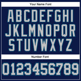 Custom Navy Gray-Teal Authentic Throwback Basketball Jersey