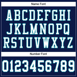 Custom Navy White-Teal Mesh Authentic Football Jersey