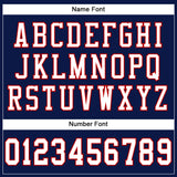 Custom Navy White-Red Mesh Authentic Football Jersey