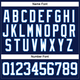 Custom Navy White-Powder Blue Hockey Lace Neck Jersey